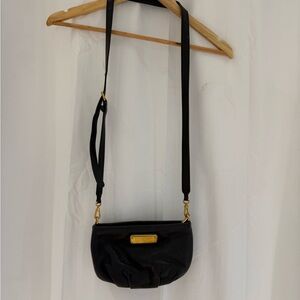 Marc Jacobs Black Crossbody Bag with Gold Accents